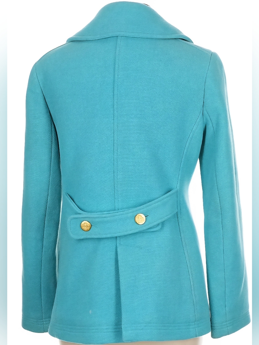 J.Crew Stadium Nello Gori Wool Blend Double Breasted PeaCoat Teal Size 8 NWOT - Picture 13 of 15